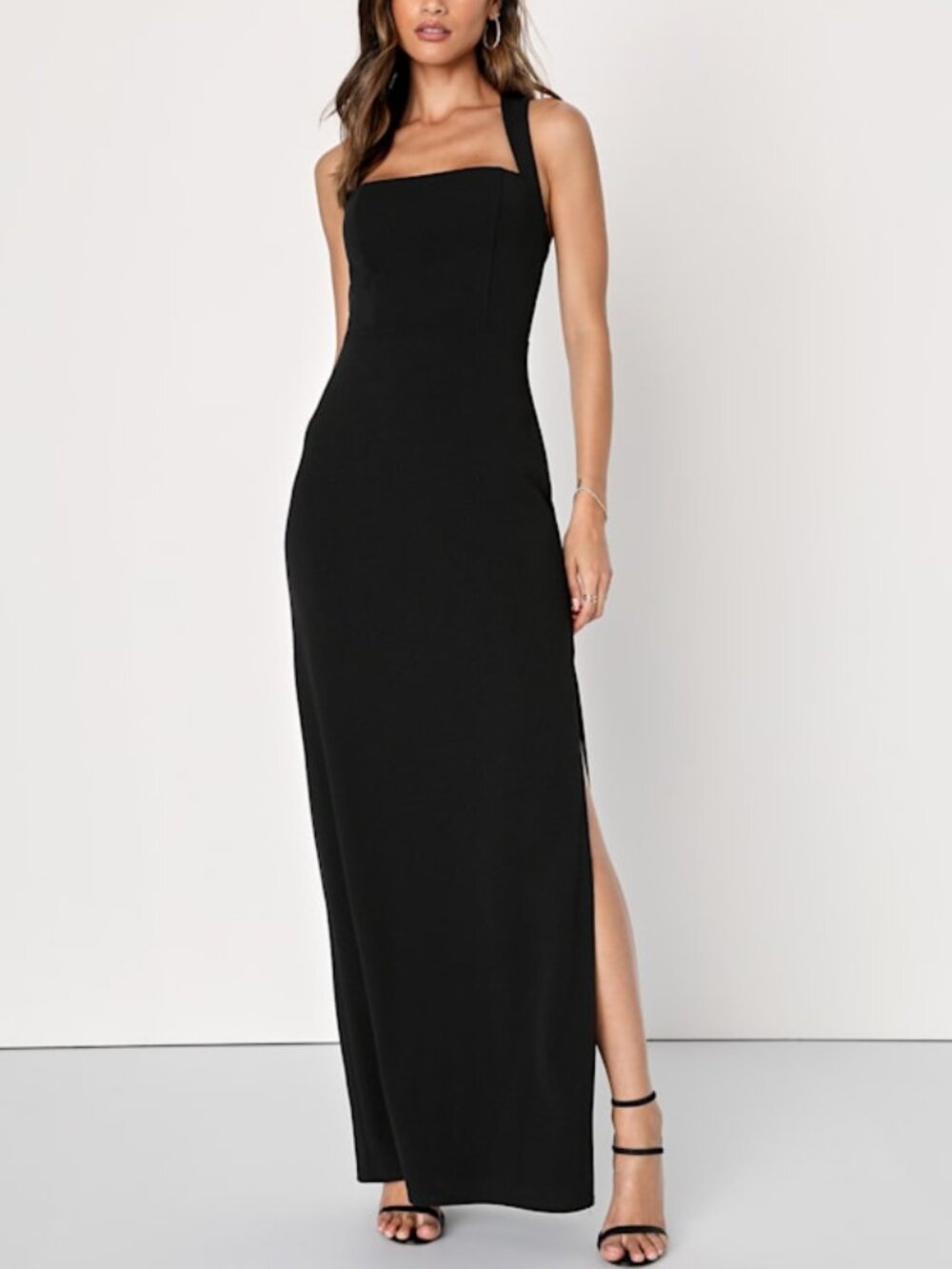 Lulus Glamorous Dedication Black Sleeveless Column Maxi Dress - Size M